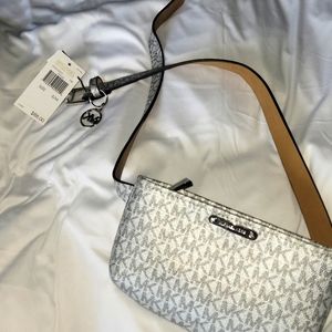 Michael Kors Silver/Platinum Belt Bag Size Small/MediumKeychain.*NWT*